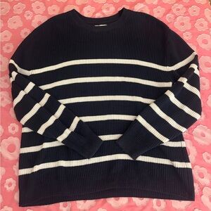 Hollister Sweater in Navy and White Stripes